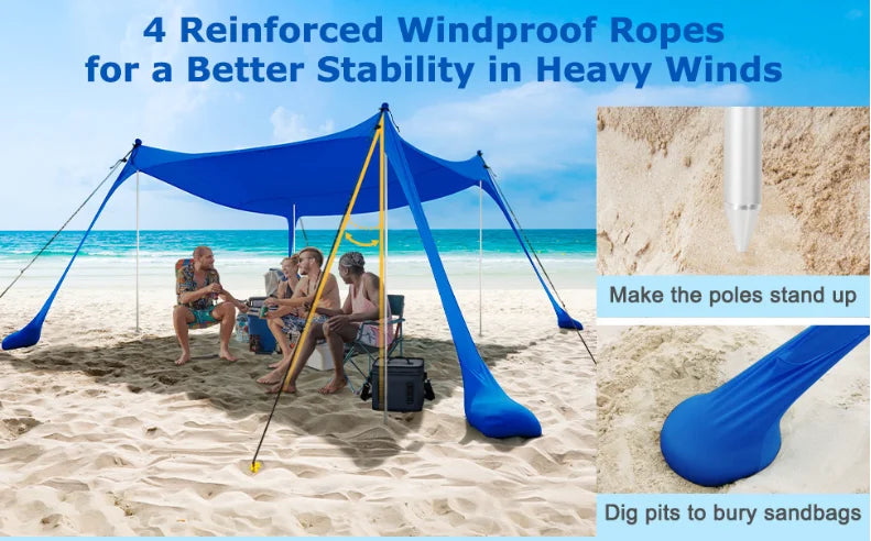 Outdoor Lawn and Beach Canopy Tent For Sun Protection and Cooling