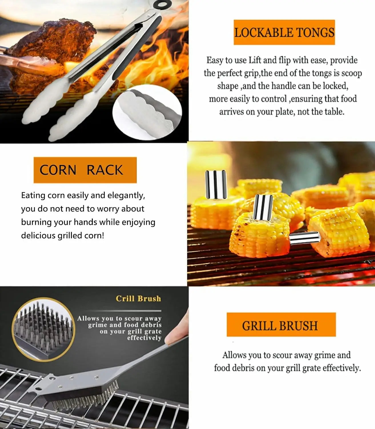 Grill Set with Apron and BBQ Accessories