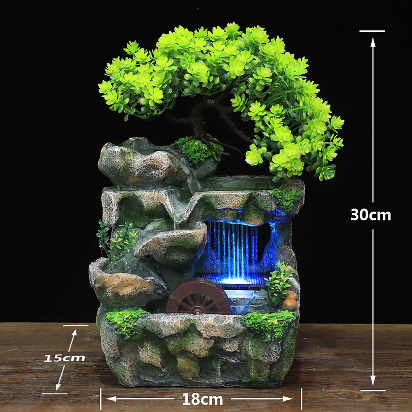 Indoor Water Feature with Color Changing LED Lighting