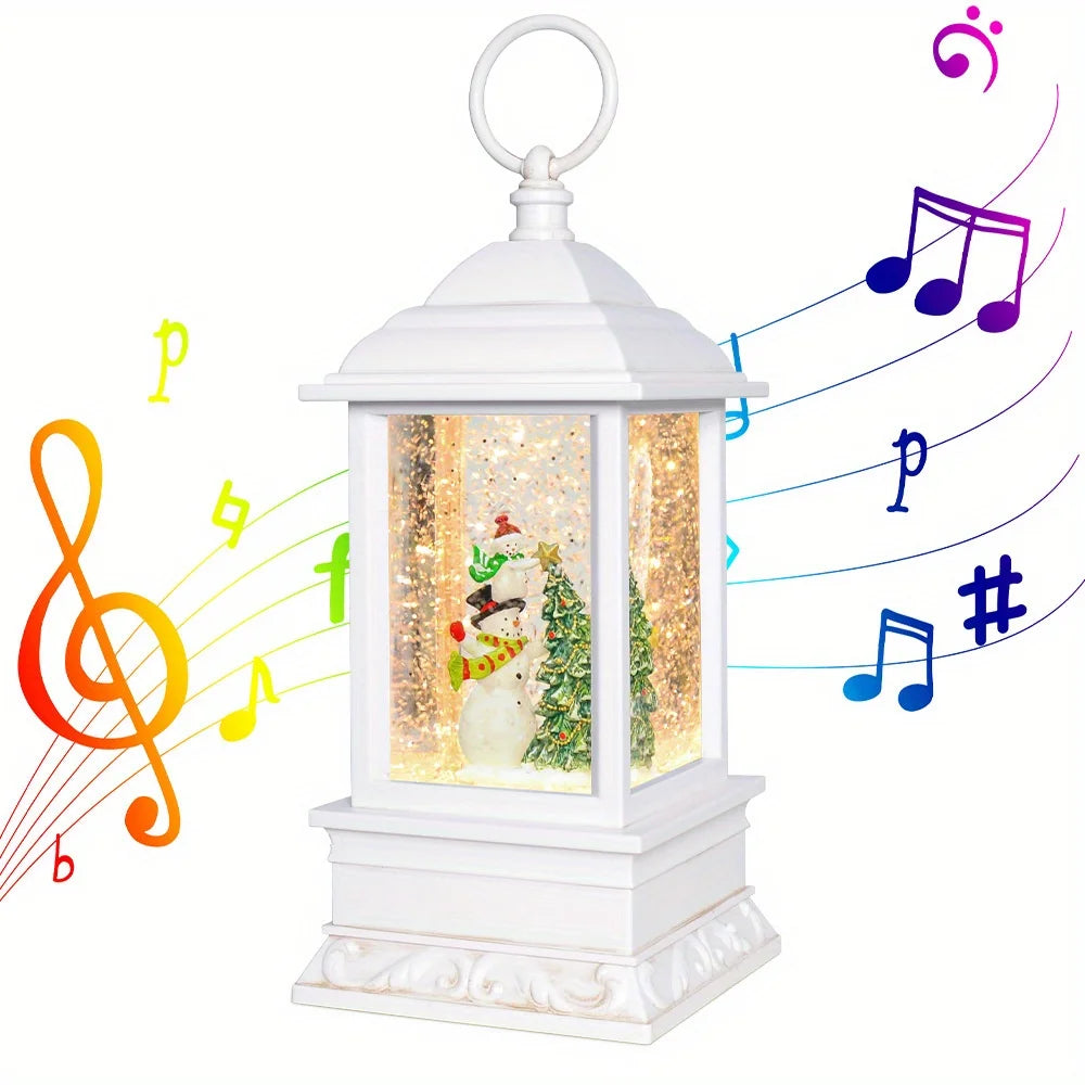 10 Inch Lighted Christmas Tree Music Box Lantern