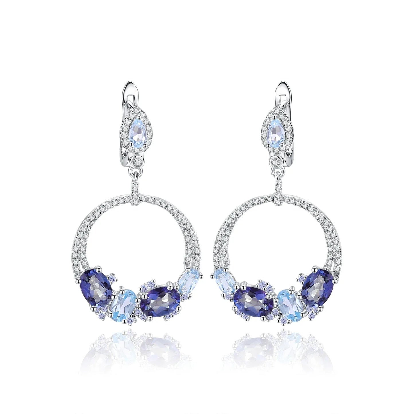 GEM'S BALLET Natural Gems Circle Earring