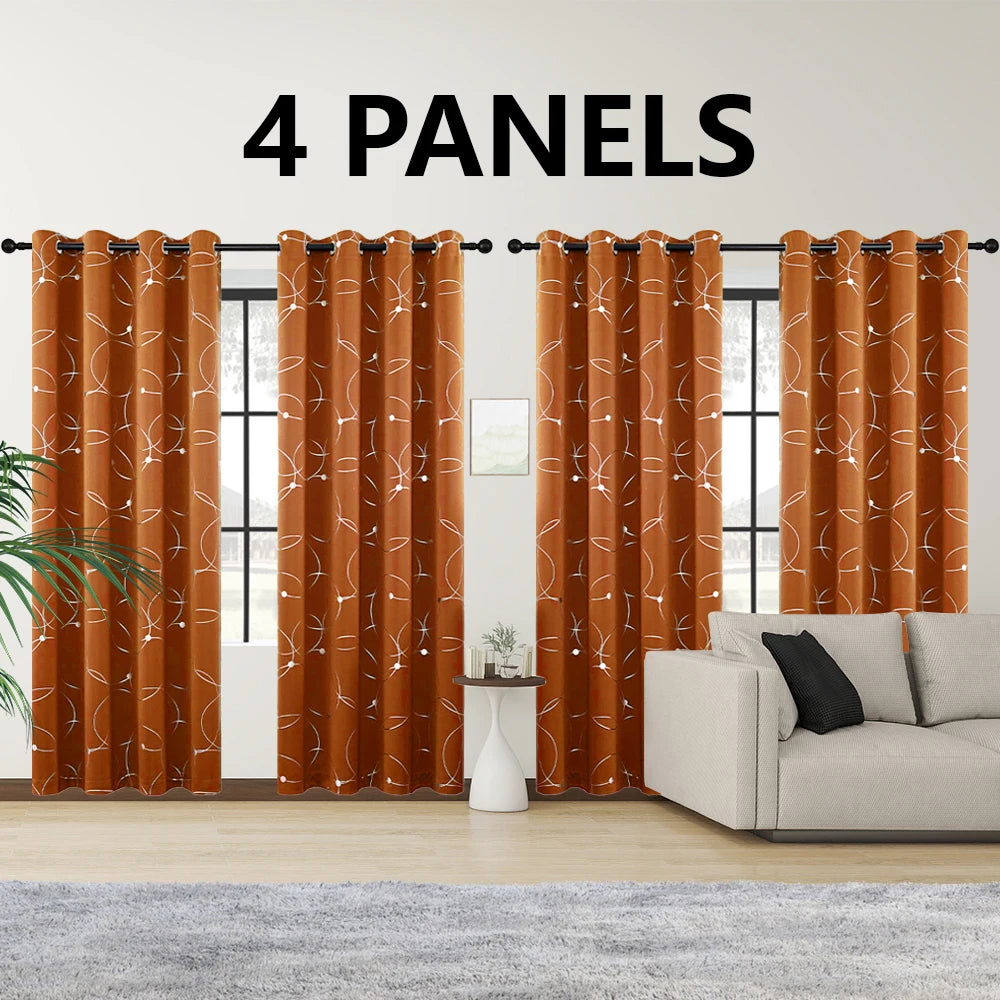 4 Piece Grommet Thermal Blackout Curtains