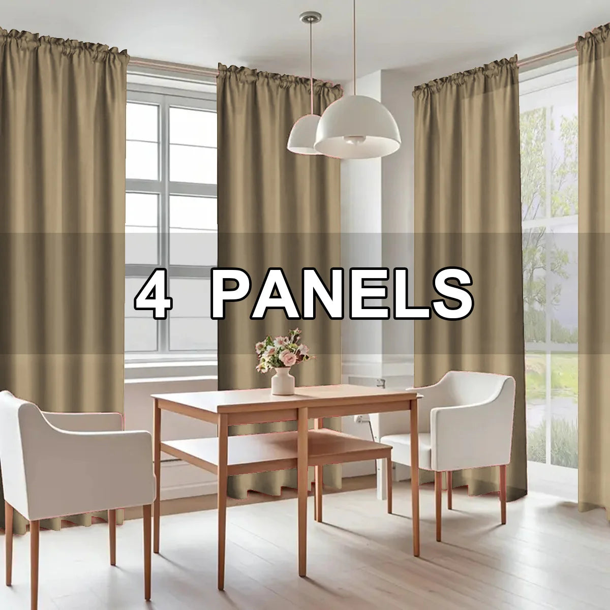 4 Piece Light Filtering Curtains