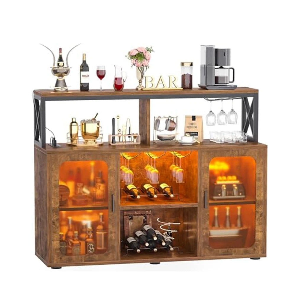 Wine Bar Cabinet with Wine Rack