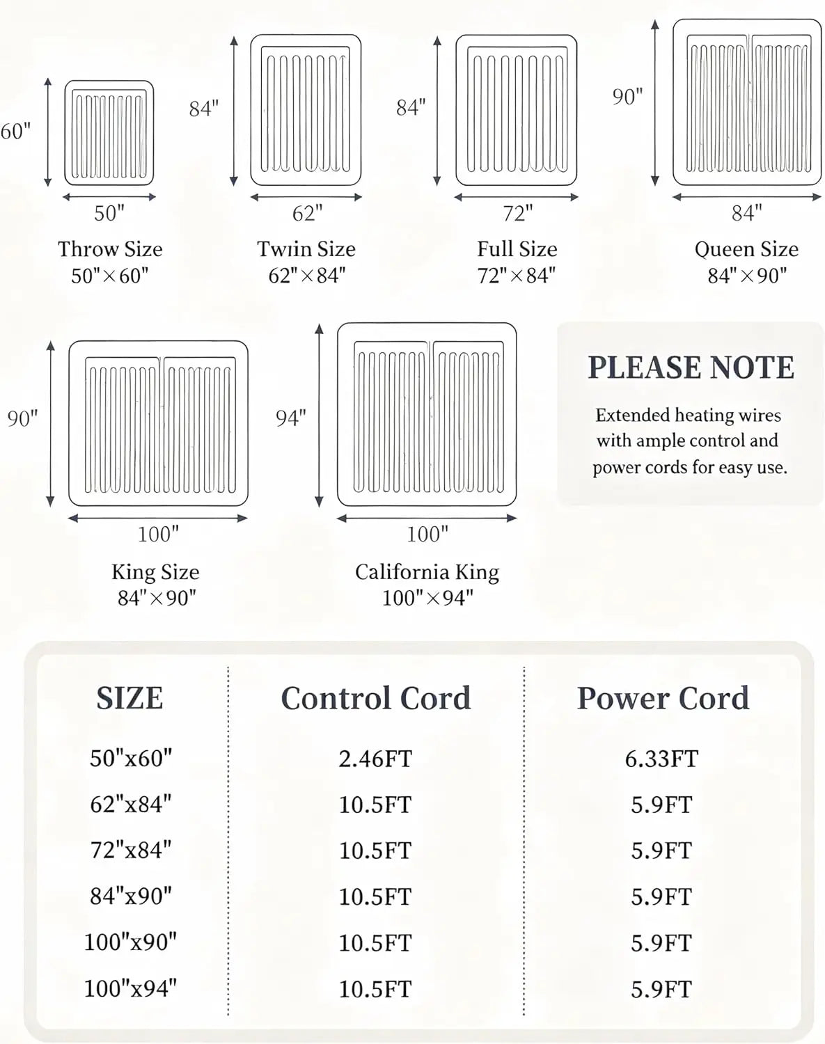 Garvee Flannel Sherpa Beige Electric Blanket with 10 settings