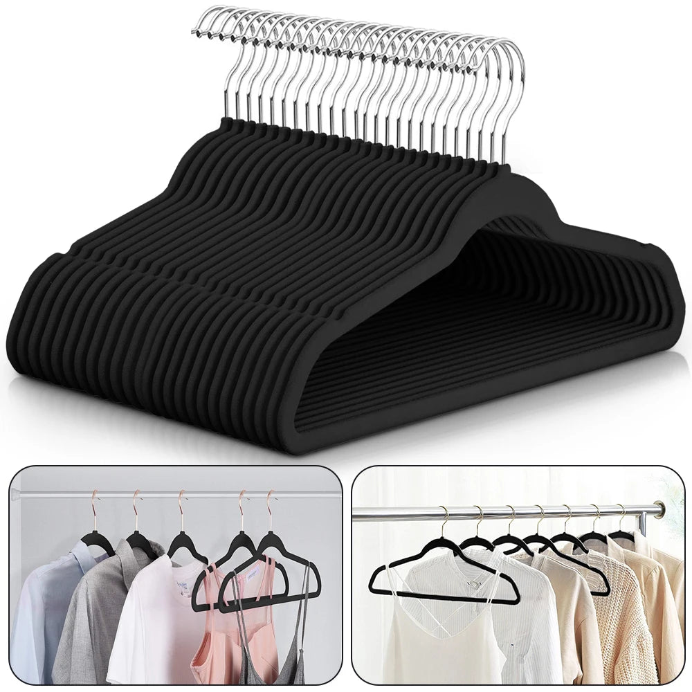 Lux Decor Velvet Hangers 30 or 50 Pack – with 360° Swivel Hook