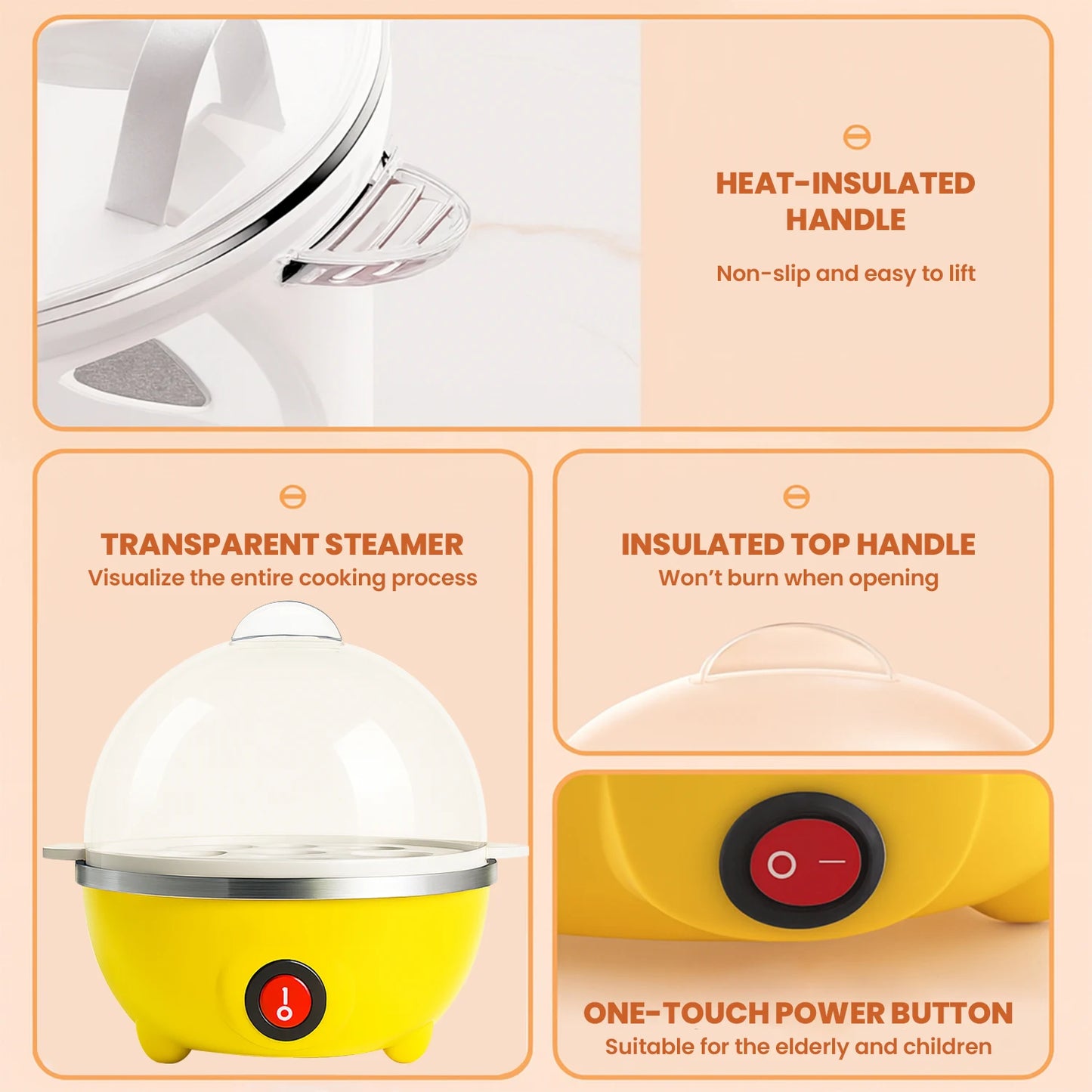 Rapid Egg Boiler And Steamer With 7 Egg Capacity