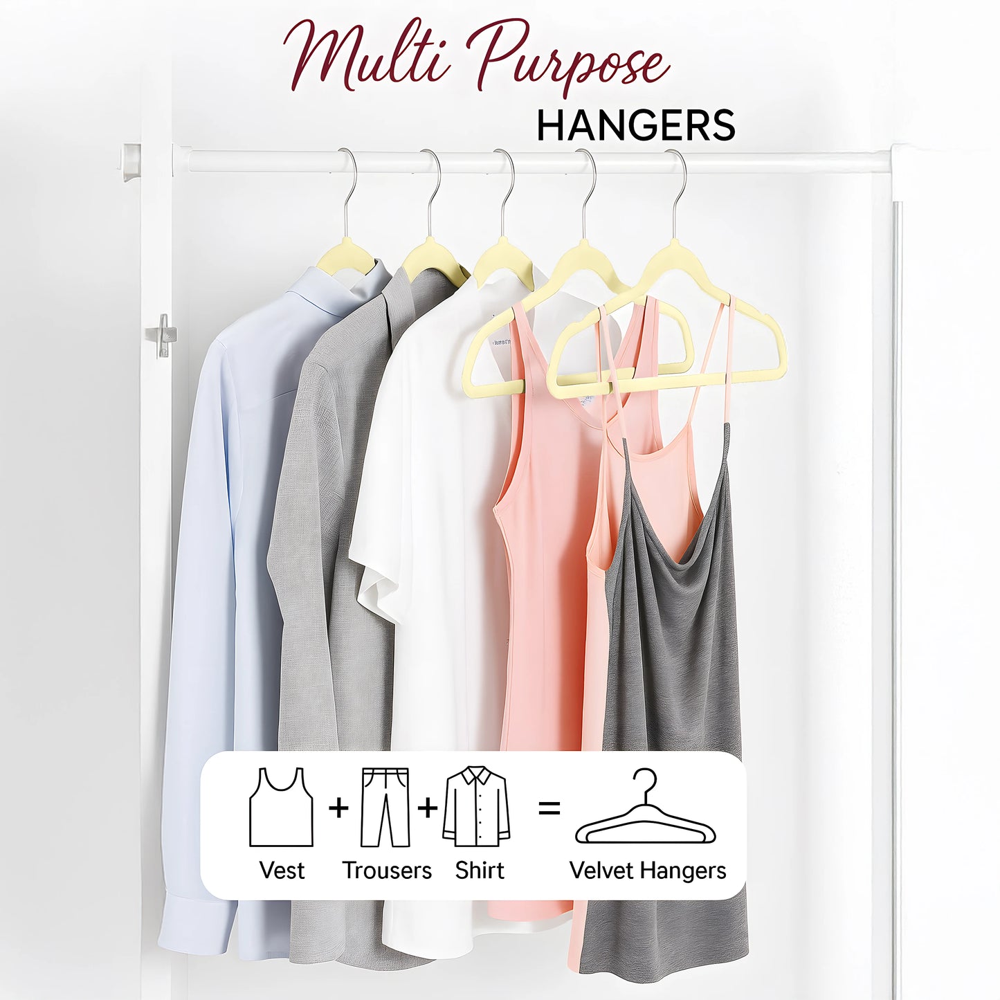 Lux Decor Velvet Hangers 30 or 50 Pack – with 360° Swivel Hook