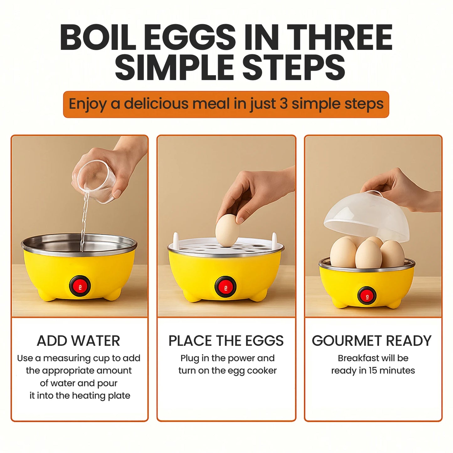 Rapid Egg Boiler And Steamer With 7 Egg Capacity