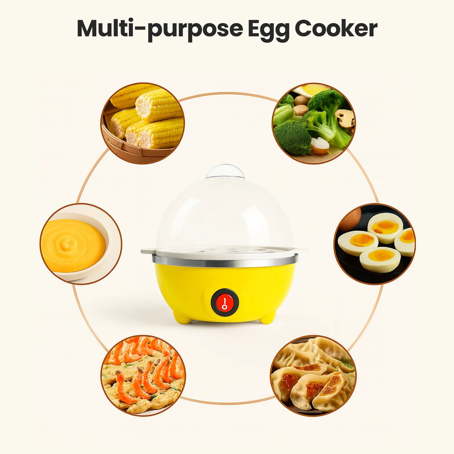 Rapid Egg Boiler And Steamer With 7 Egg Capacity