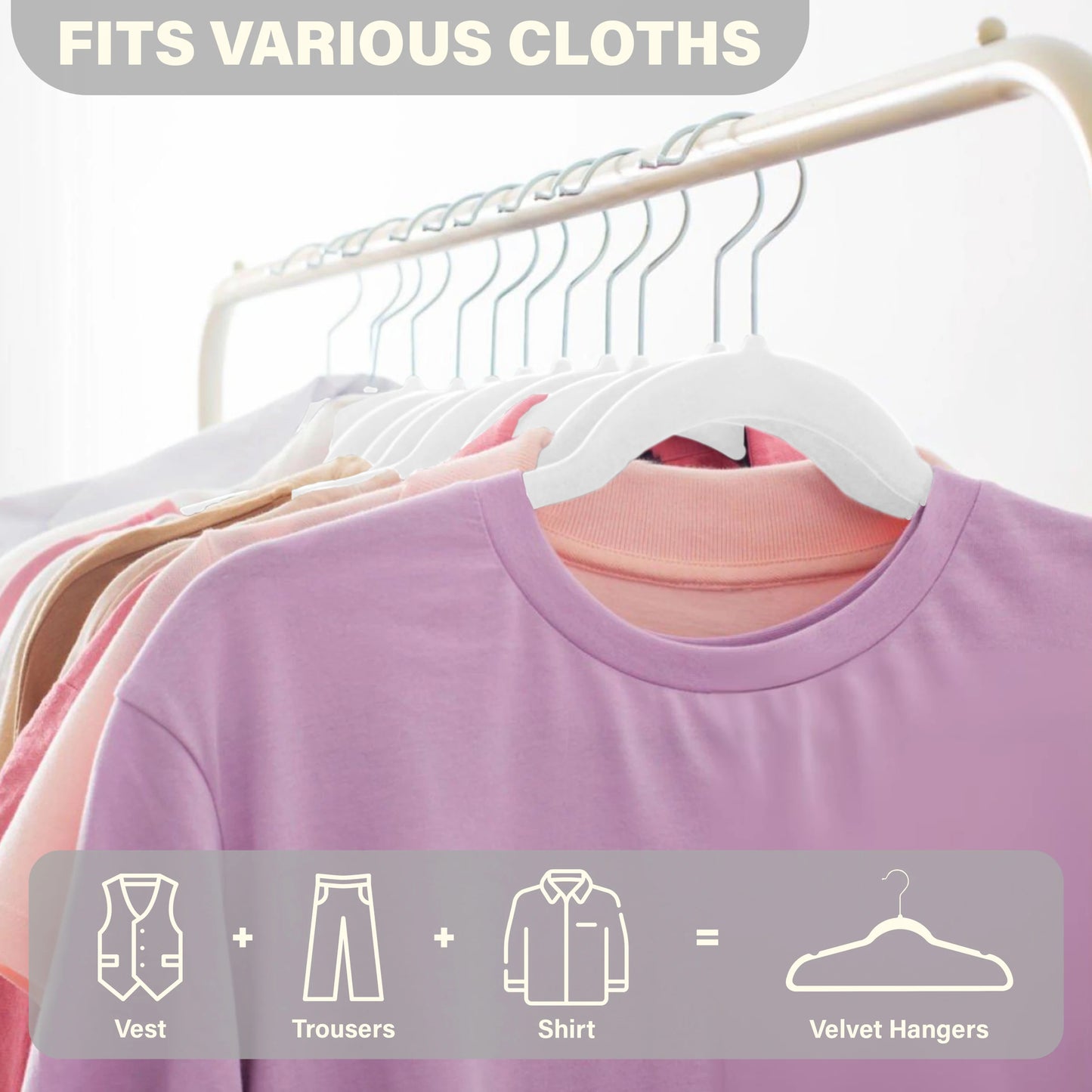 Lux Decor Velvet Hangers 30 or 50 Pack – with 360° Swivel Hook