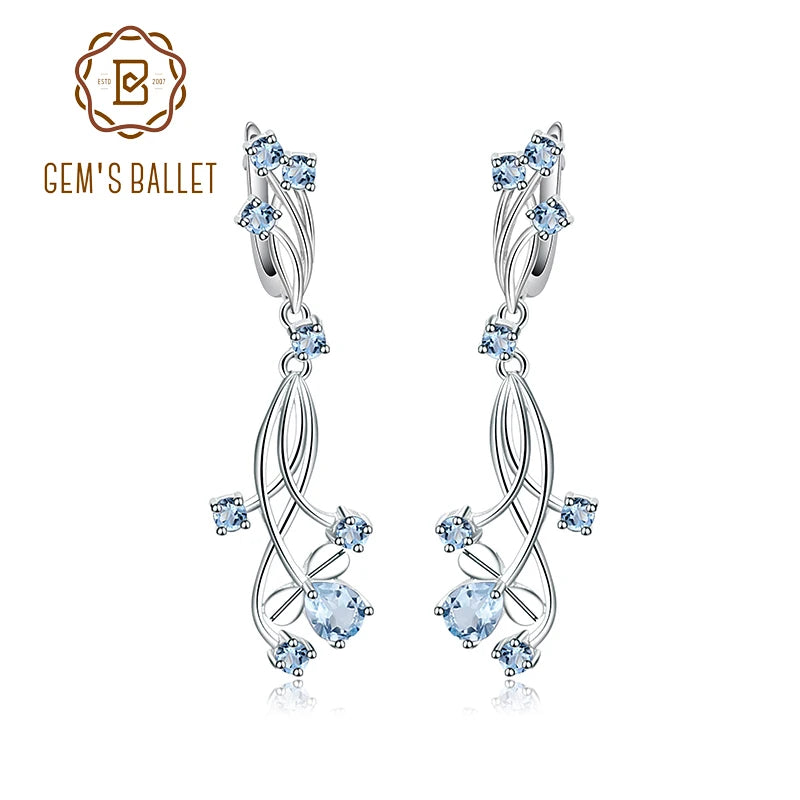 GEM'S BALLET Natural Gems Drop Earrings