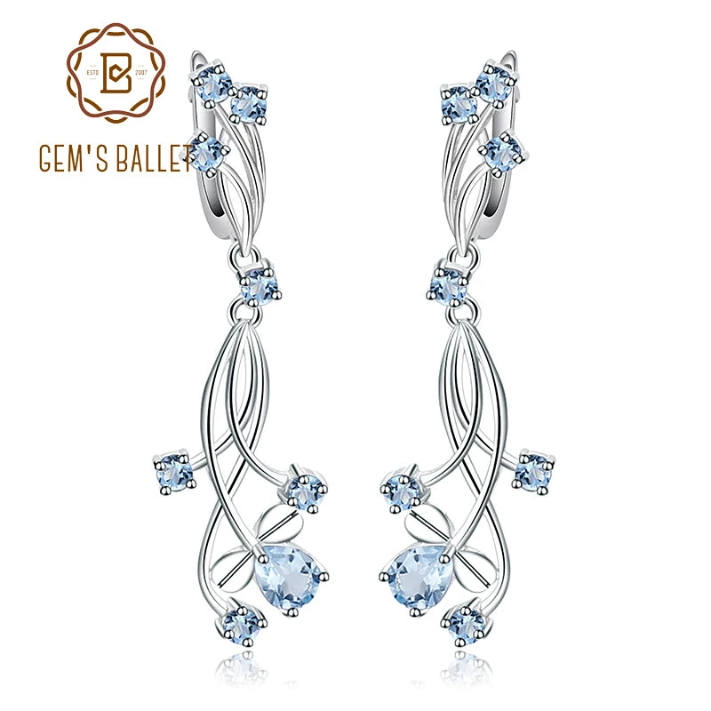GEM'S BALLET Natural Gems Drop Earrings