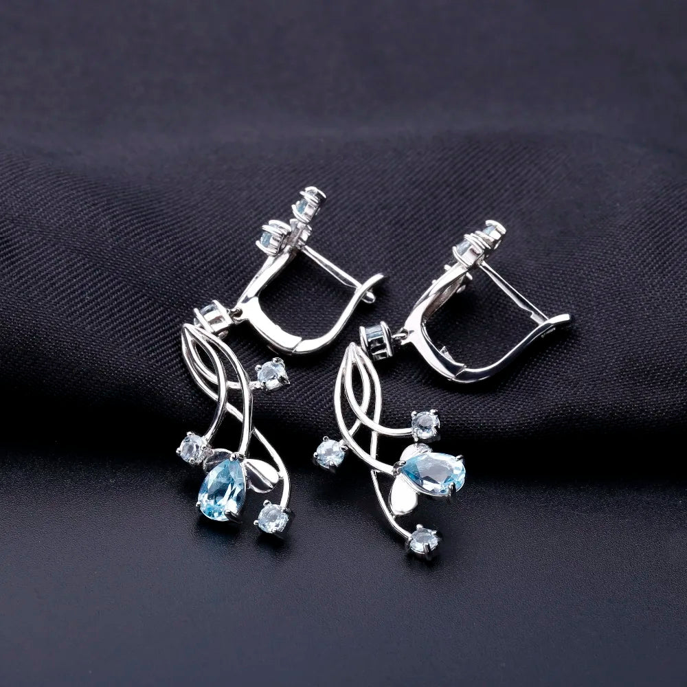 GEM'S BALLET Natural Gems Drop Earrings