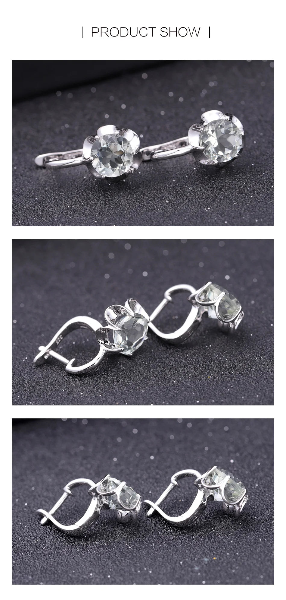 GEM'S BALLET 925 Sterling Silver and Natural Gem Earrings