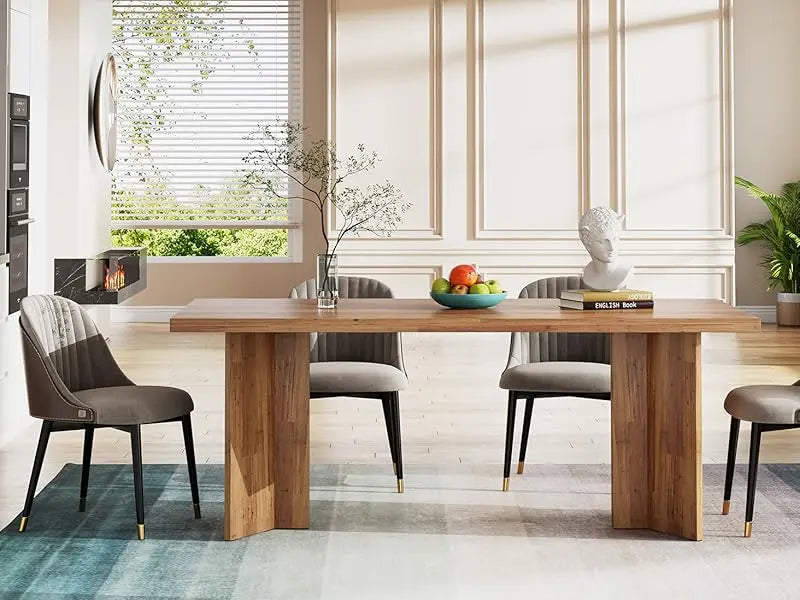 63-inch Farmhouse Dining Table for 4-6