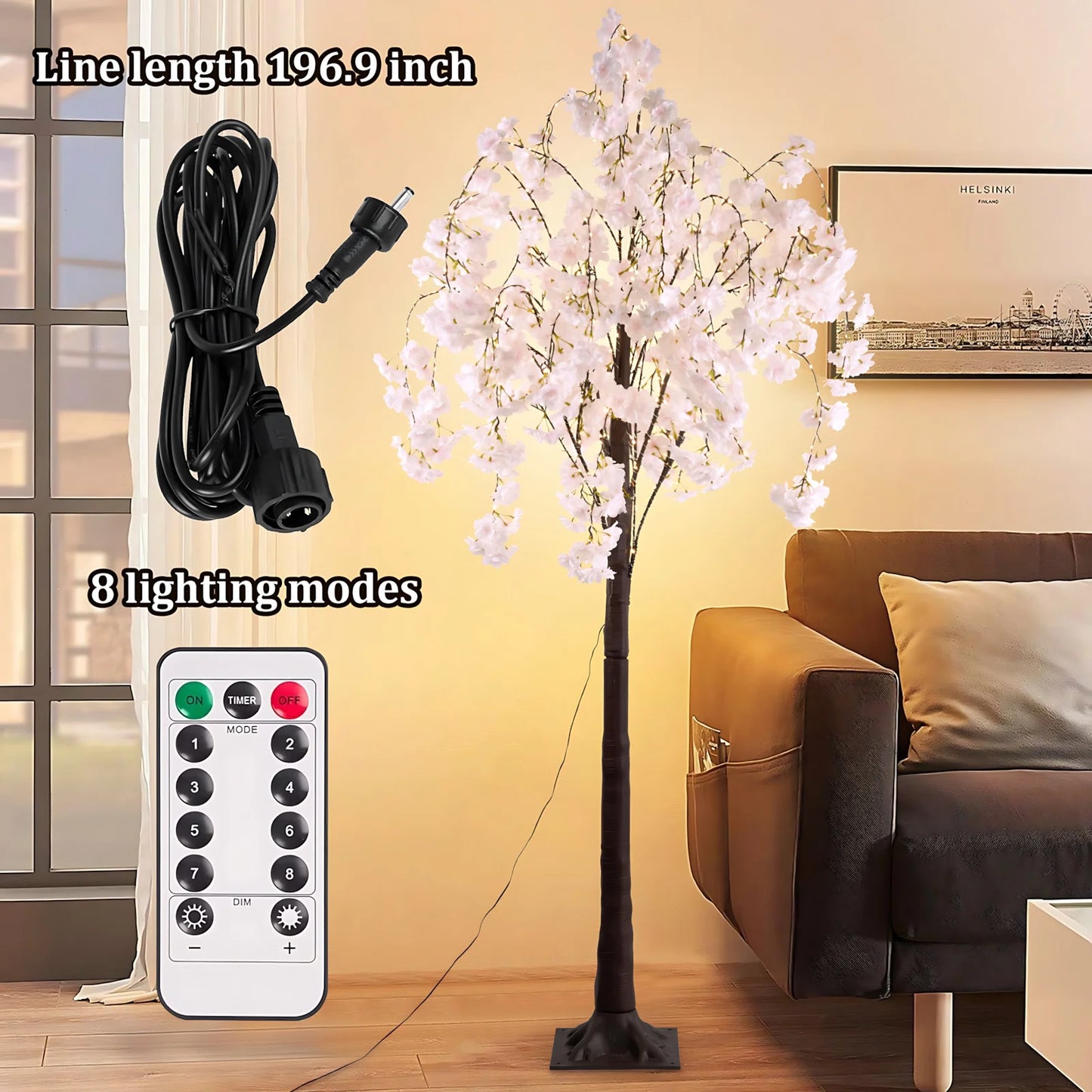 6 Ft Cherry Blossom Tree Light