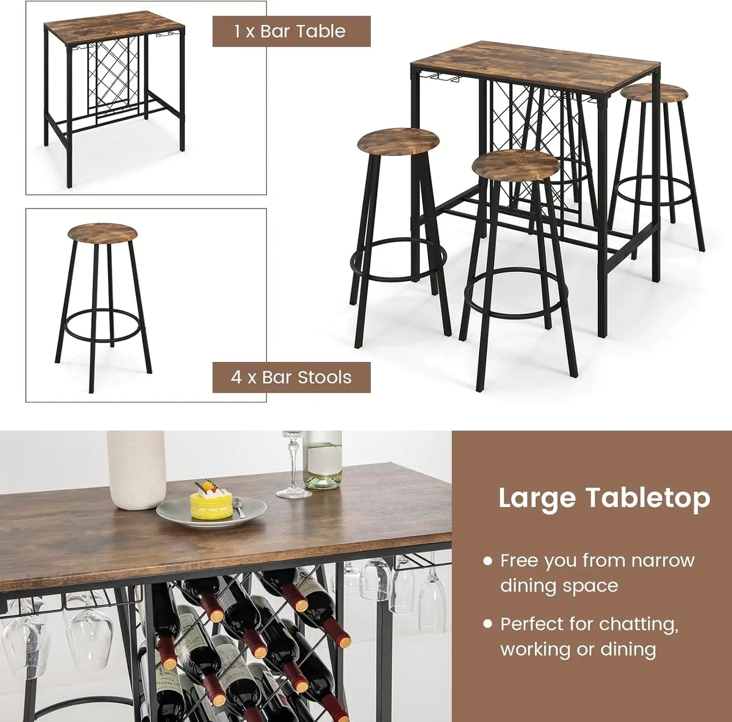 5-Piece Dining Room Table Set