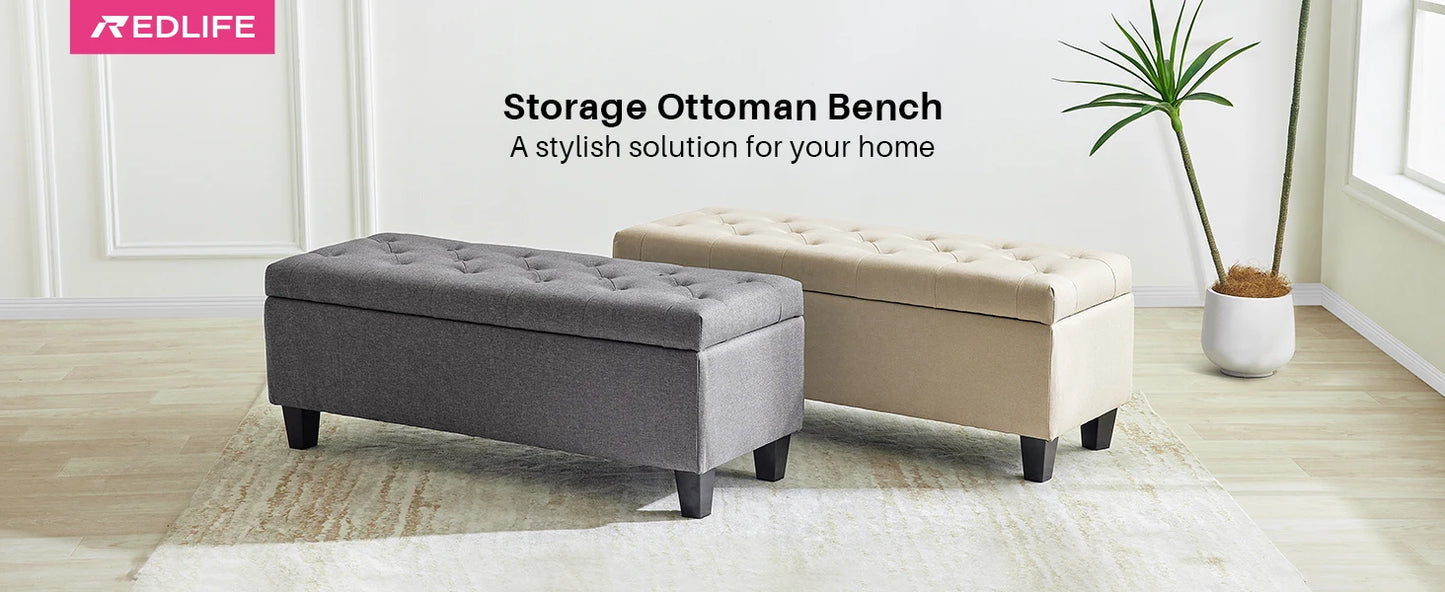 Redlife 15.5 x 42 x 16 inch Storage Ottoman