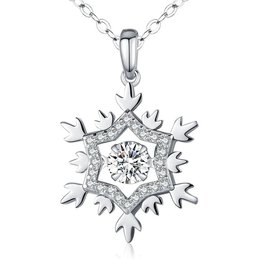 925 Sterling Silver Zirconia Snowflake Pendant