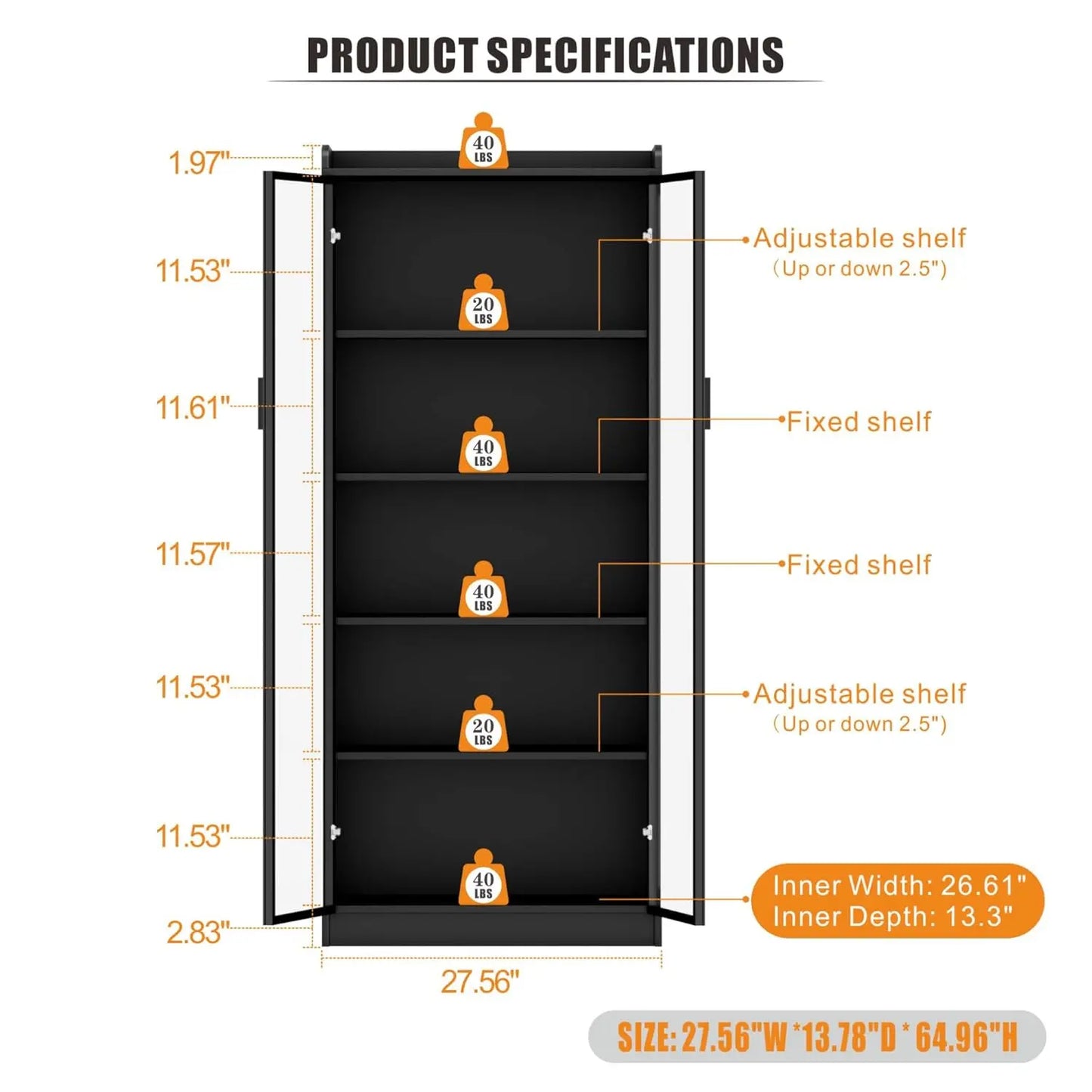 Tall or Corner Configuration LED Display Cabinet