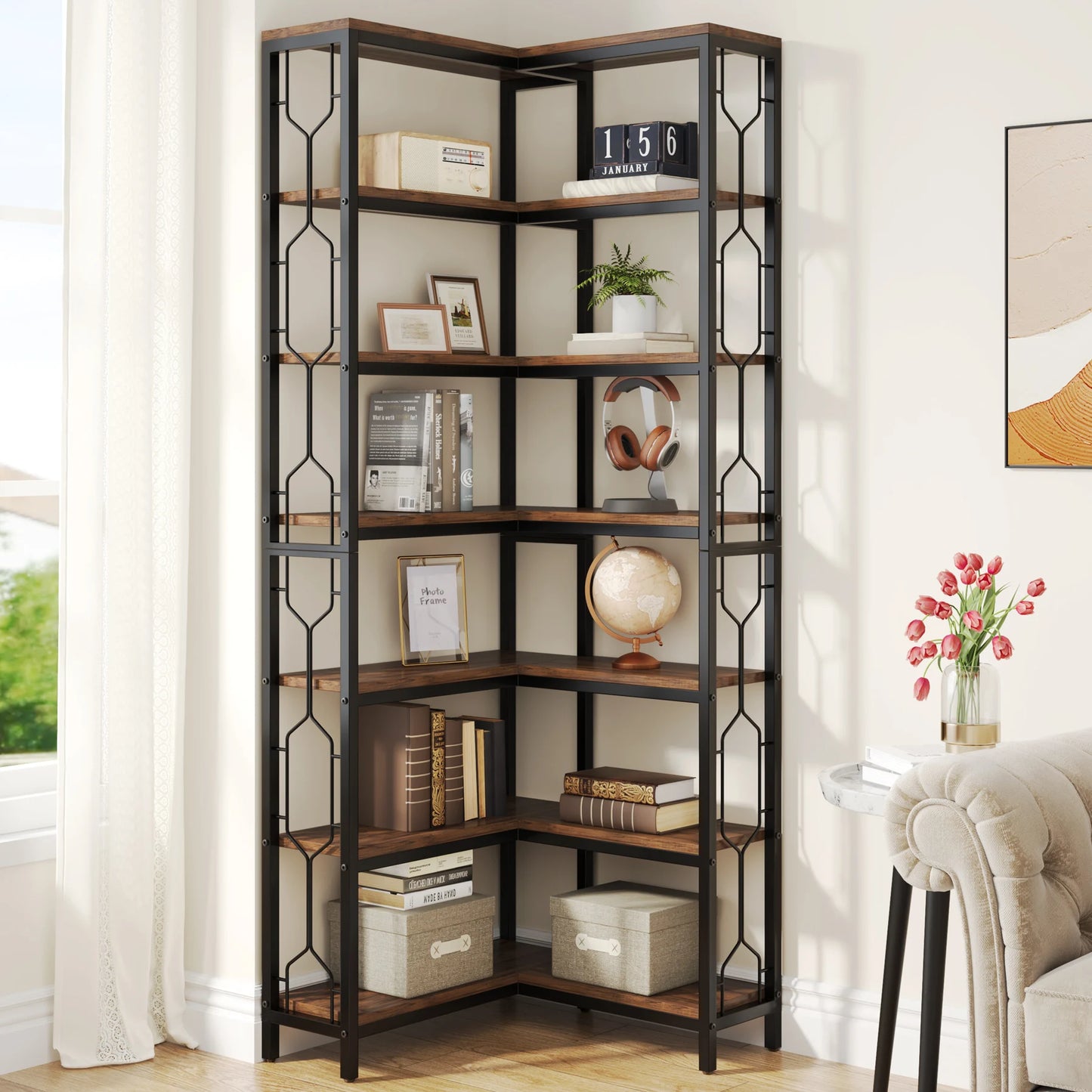 Tribesigns 7 Tier Corner Shelf or Bookcase