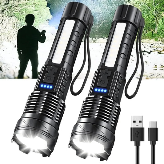 2 Pack Rechargeable LED Flashlights, Super Bright