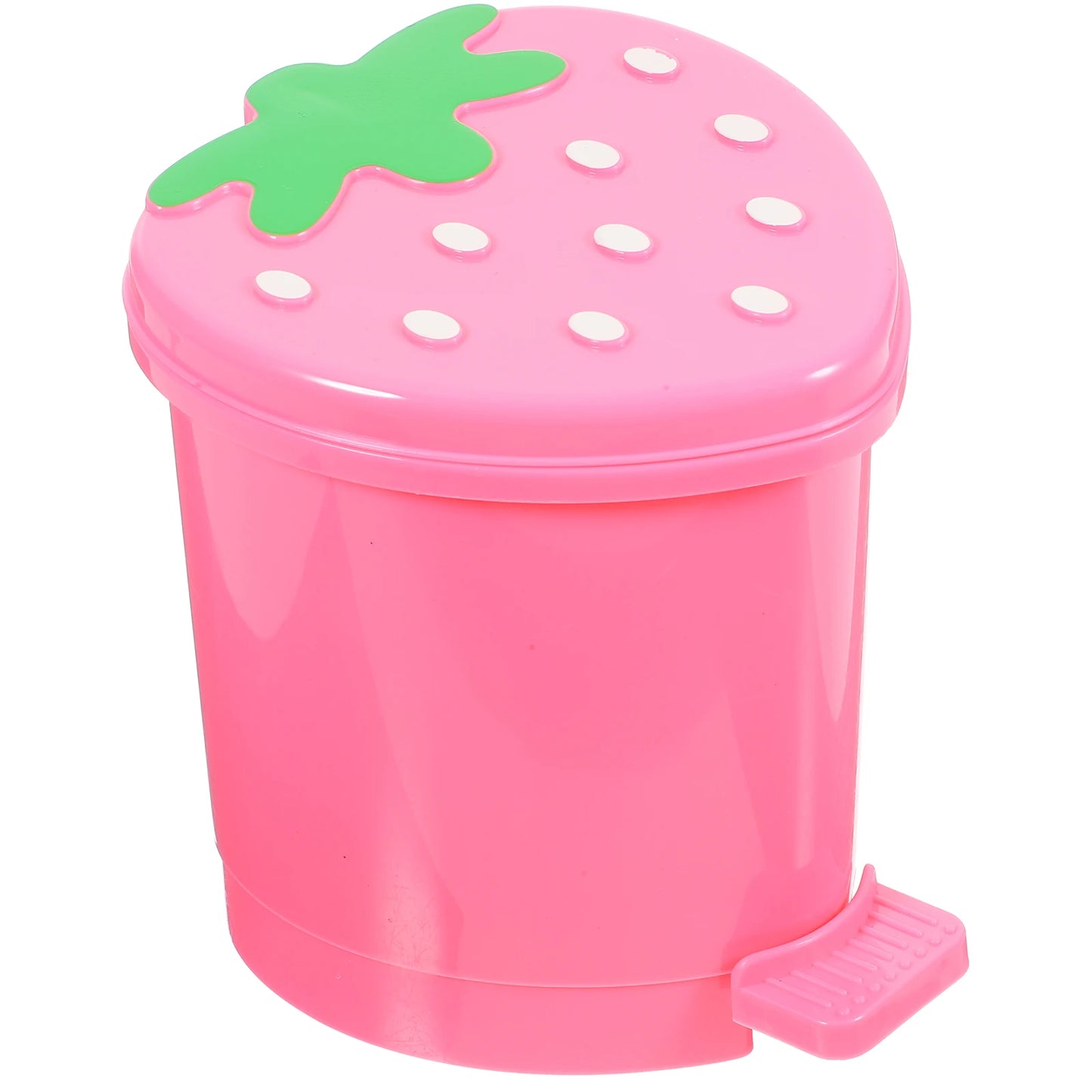Cute Mini Covered Sealed Strawberry Trash Can For Desktop And Countertop