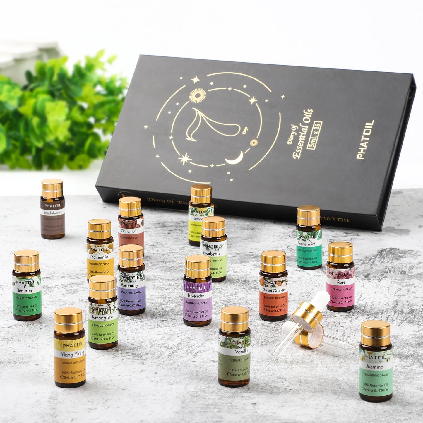 PHATOIL 15pcs Essential Oils Set Natural Plant Aroma