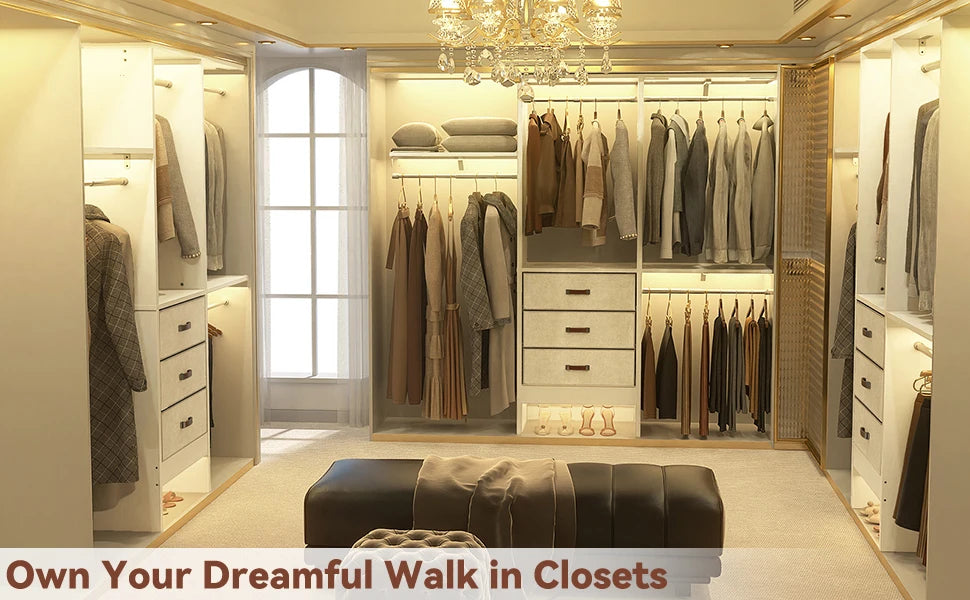 5FT Small Closet System with Drawers and Adjustable Shelves