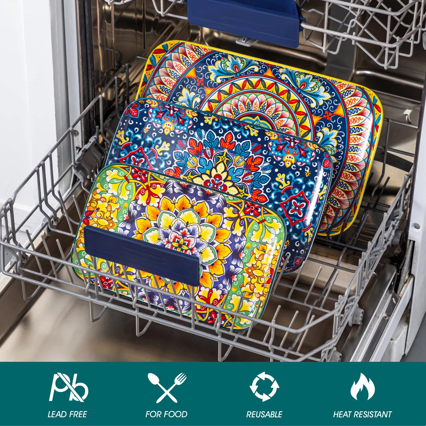 Vancasso 3 or 6 Piece Long Ceramic Plates