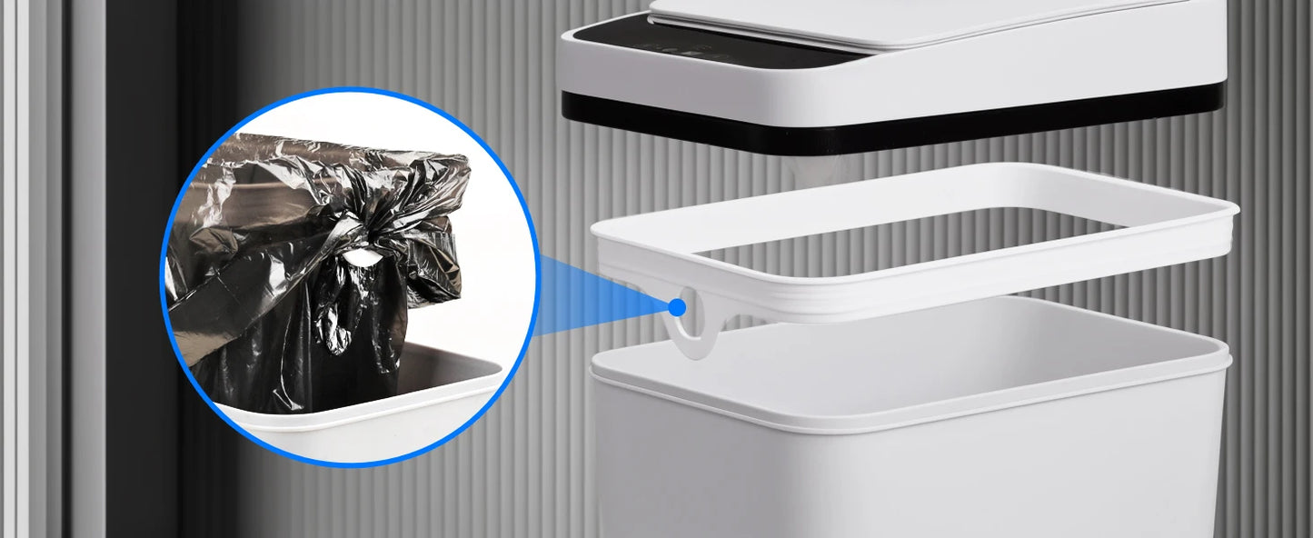 2 Pack 12 Liter Automatic Trash Cans Slim Design with Lid