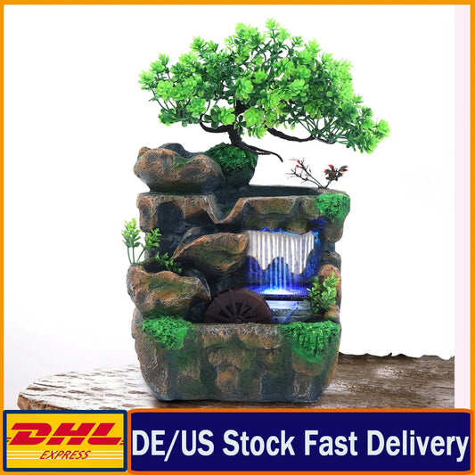 Indoor Water Feature with Color Changing LED Lighting