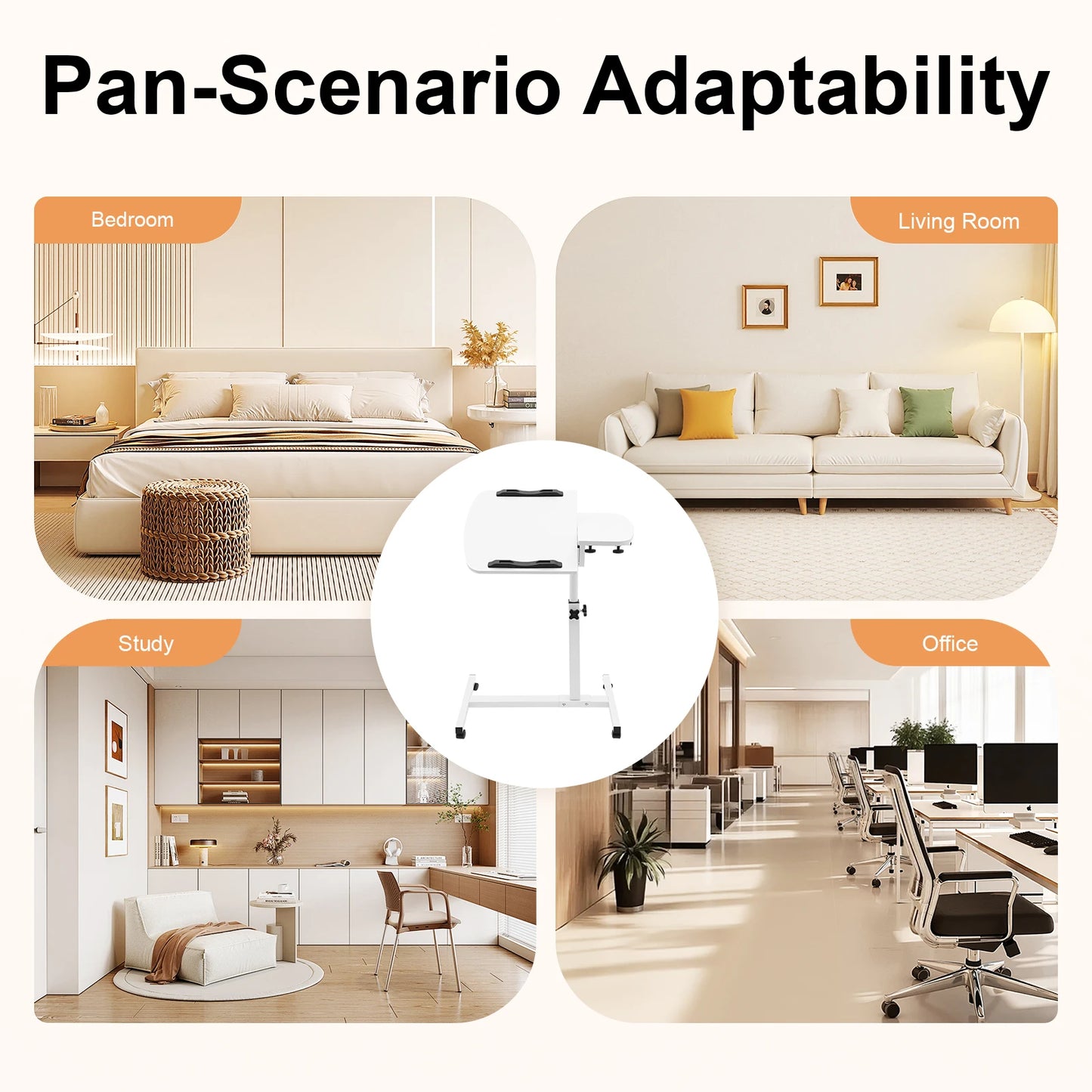 Laptop Desk Stand 360° Adjustable Tilting Over Bed or Chair Side Table