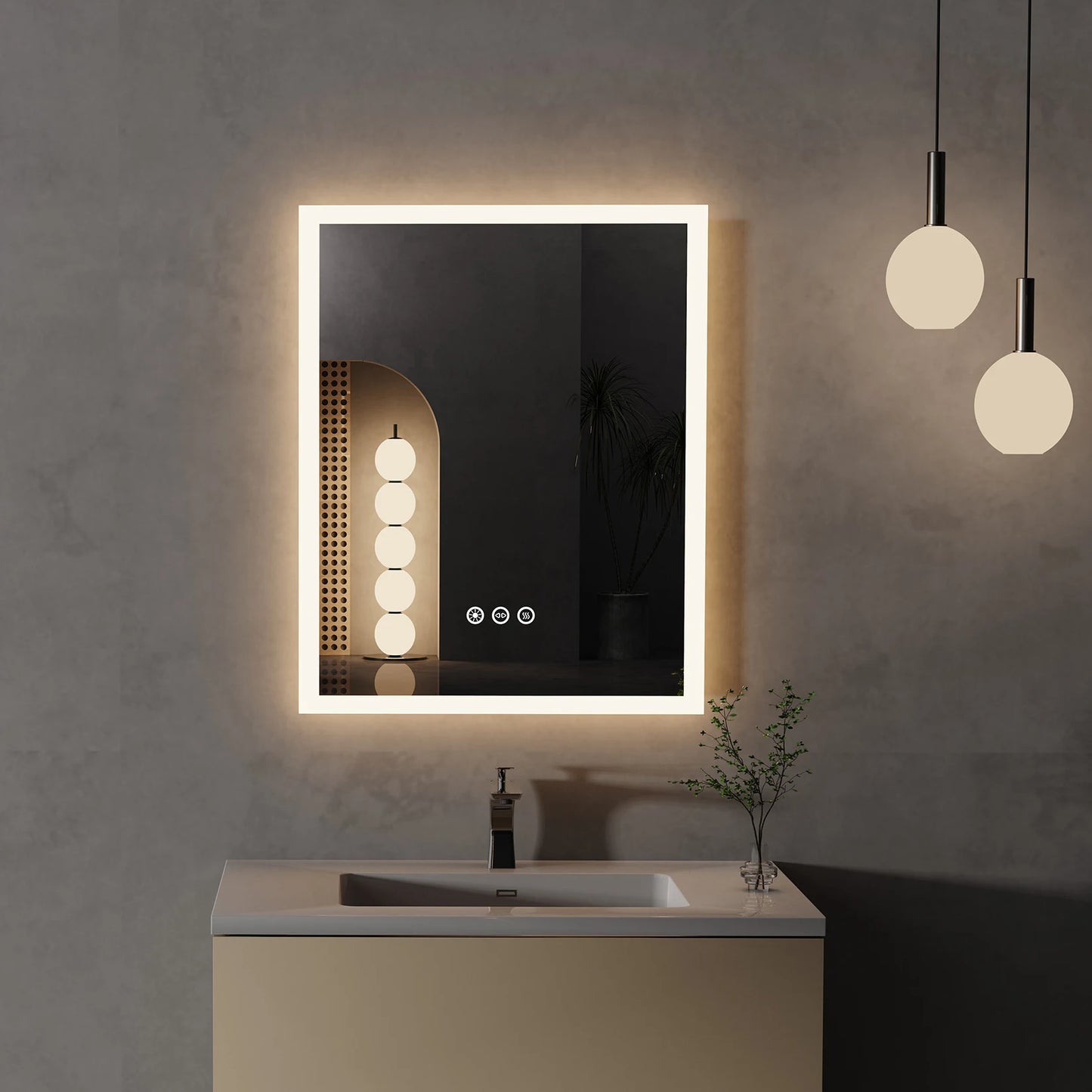 16x20 inch LED Lighted Bathroom Mirror