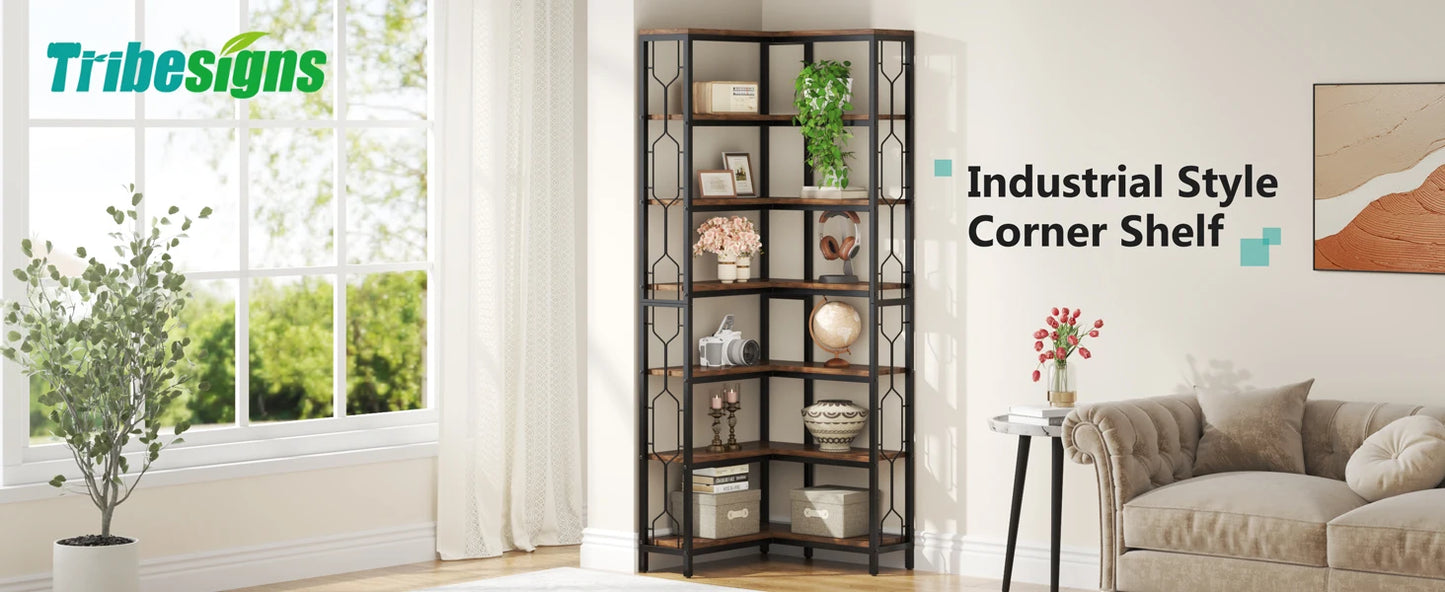 Tribesigns 7 Tier Corner Shelf or Bookcase