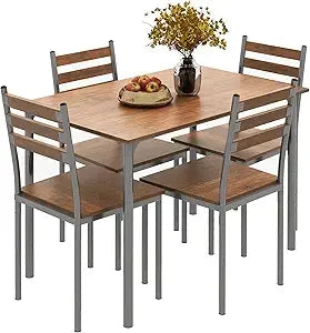 HOMCOM Dining Table Set for Small Spaces