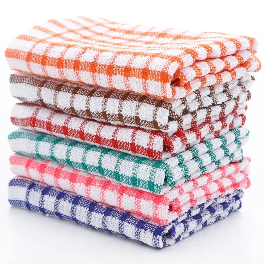 6 Piece Cotton Kitchen Tea Towels 10 x 14 Inch