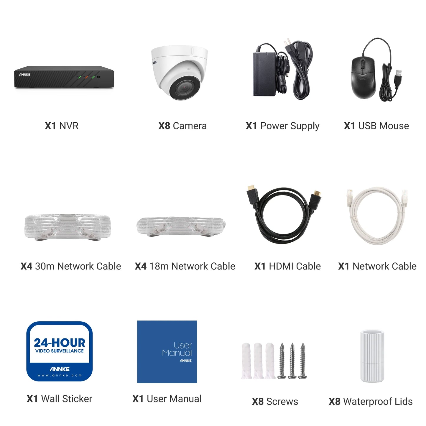 ANNKE 8CH FHD 5MP POE Network Video Security System