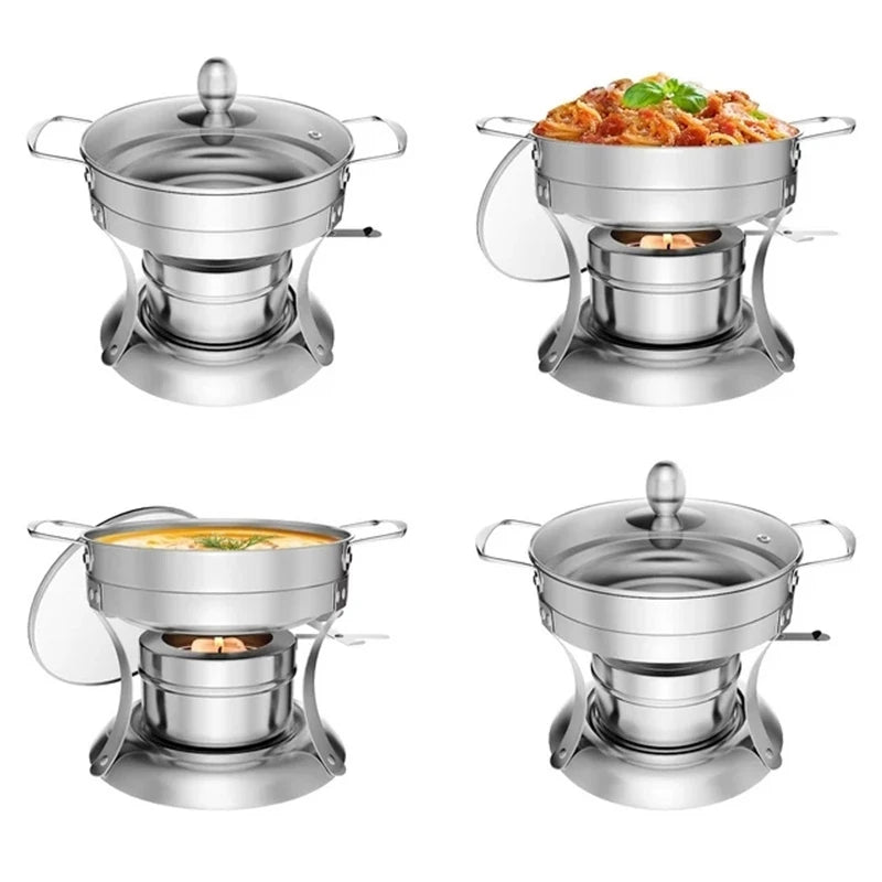 4 Pack 5QT Stainless Steel Chafing Dishes for Buffet