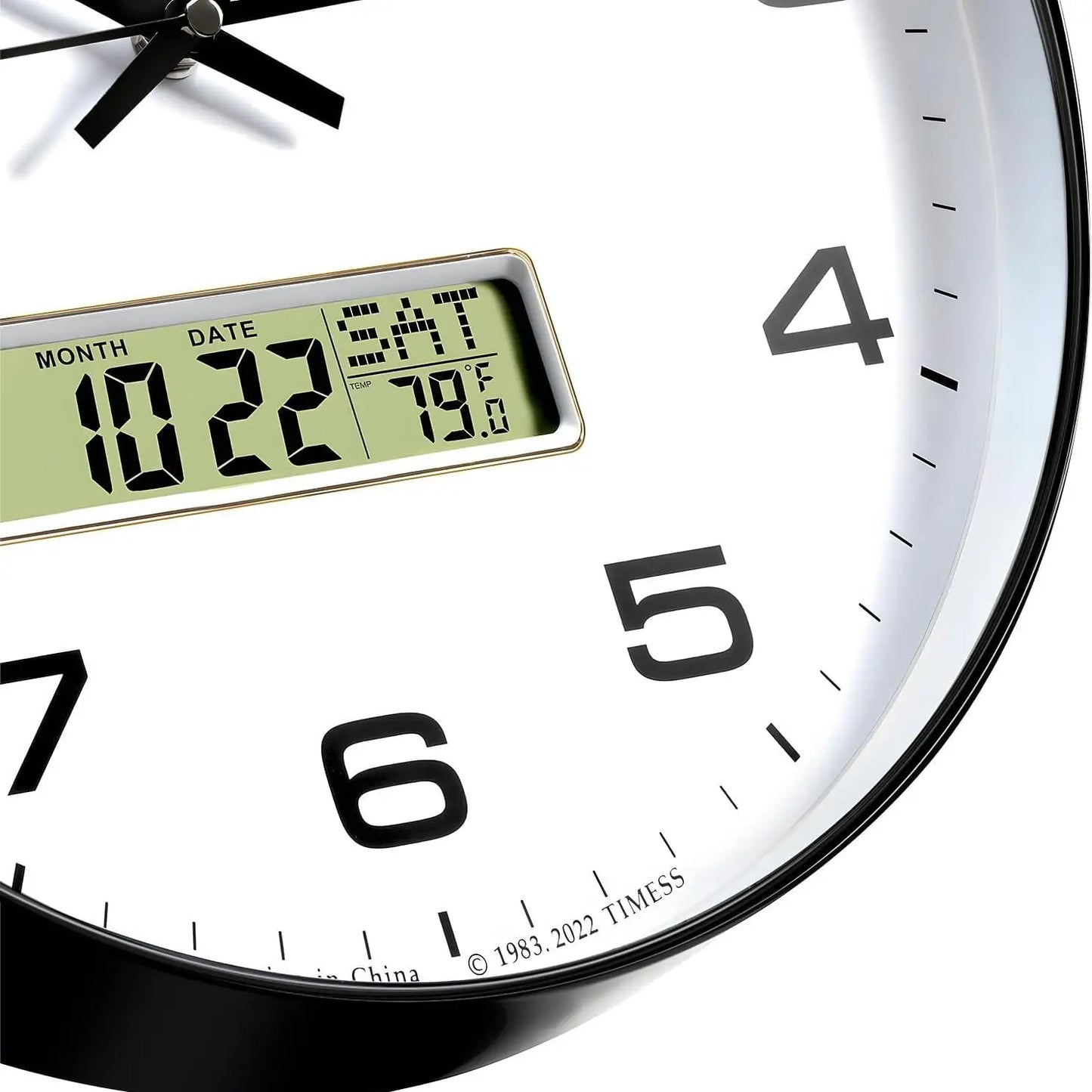 TIMESS Calendar Wall Clock 3 Sizes 4 Colors