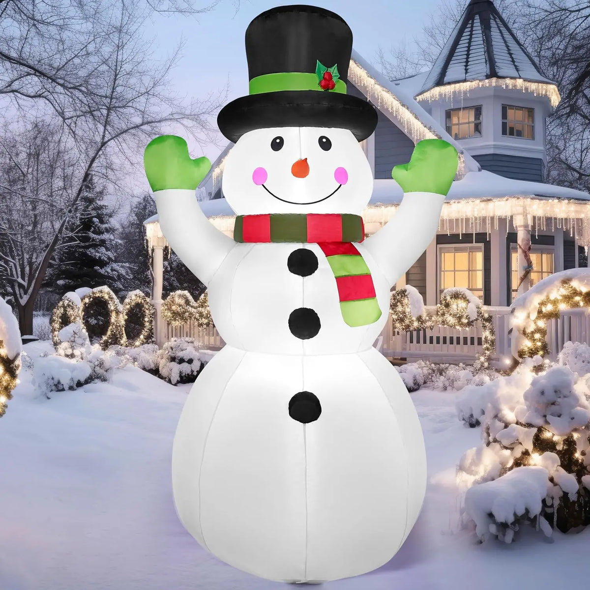 6 FT Tall Christmas Inflatable Snowman with Built-in LEDs