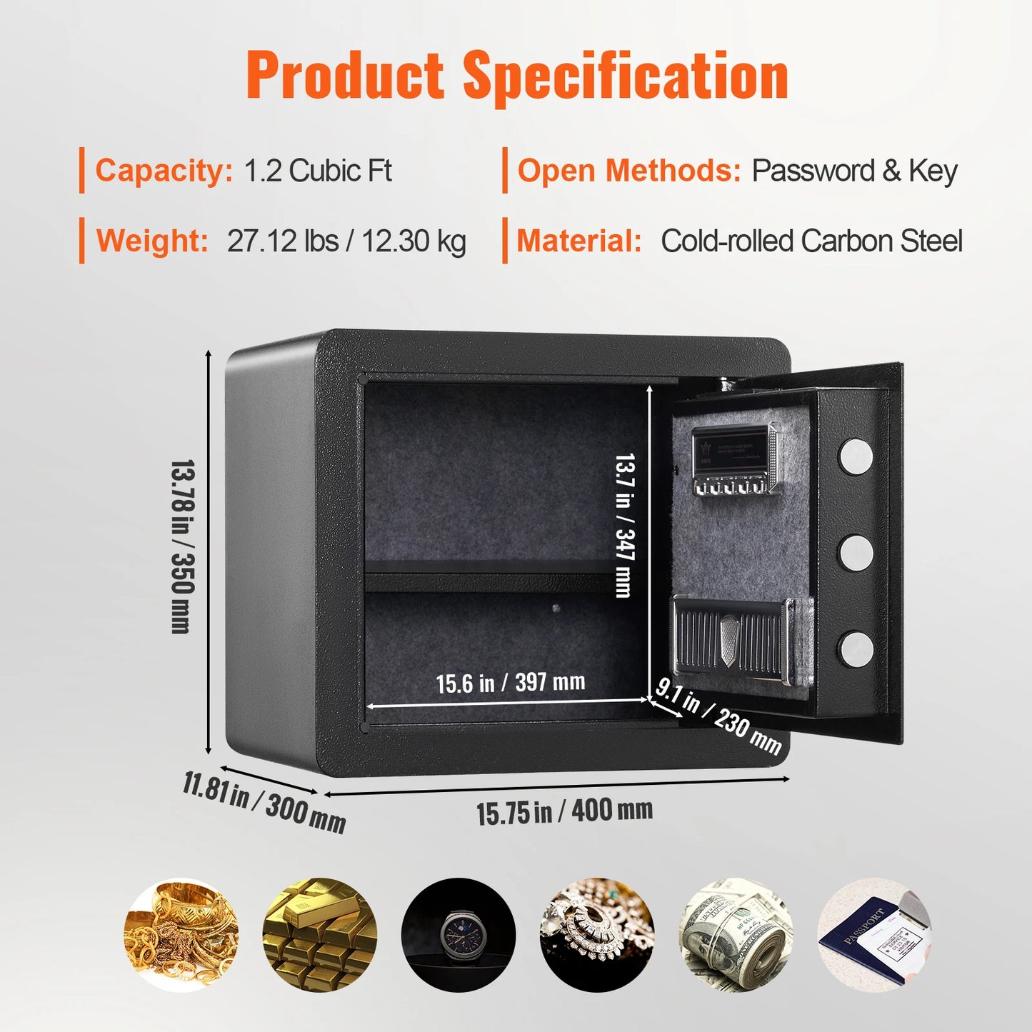 SucceBuy 1.2 or 0.5 Cubic Ft Electronic Safe