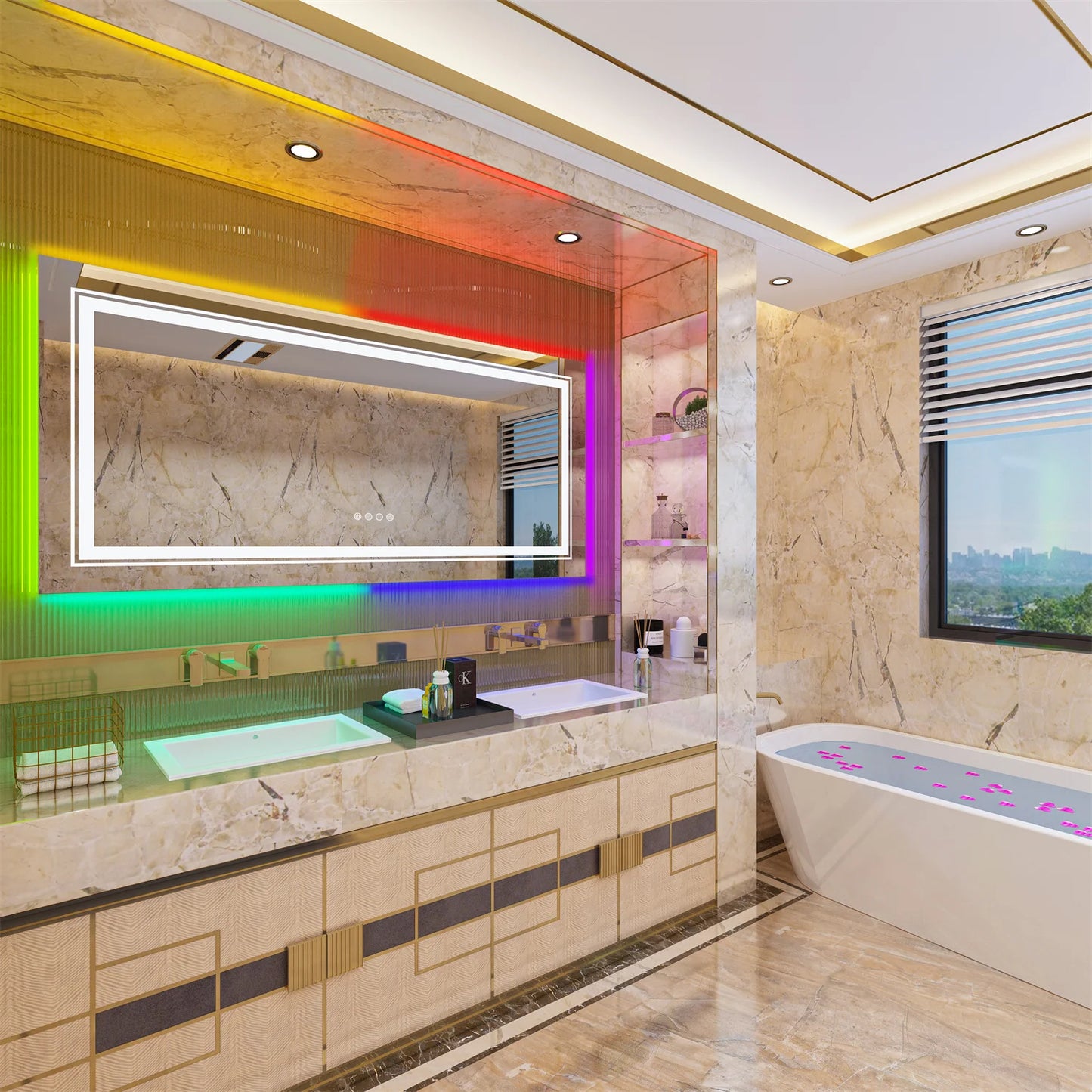 Large Bathroom LED Vanity Mirror