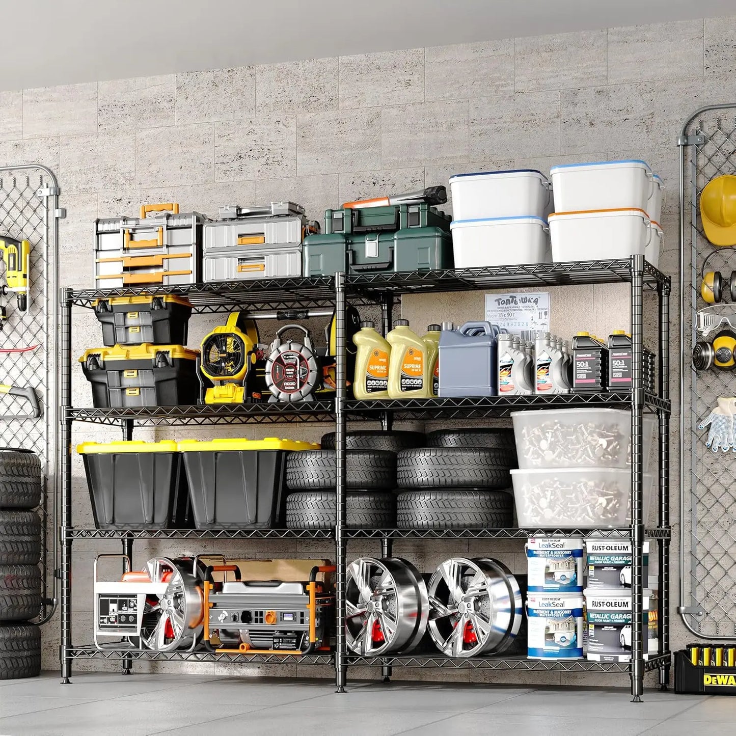 Heavy Duty Metal Pantry Storage Shelves 4 or 5 Tiers