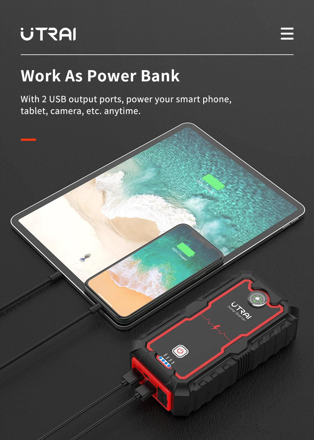 UTRAI 2000A Car Jump Starter Power Bank