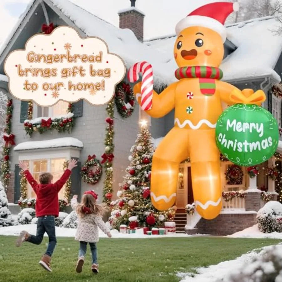 11 Foot Outdoor Christmas Inflatable Gingerbread M  With LEDs