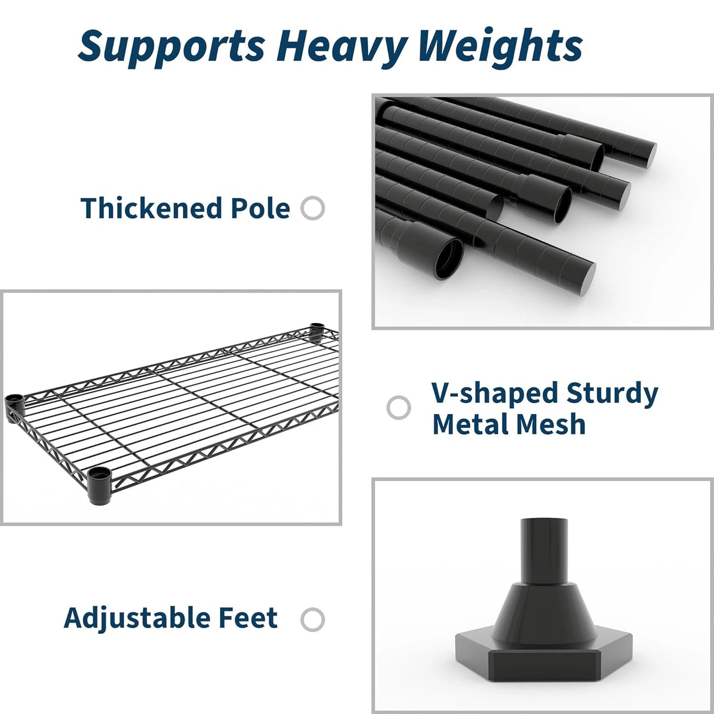 Heavy Duty Metal Pantry Storage Shelves 4 or 5 Tiers