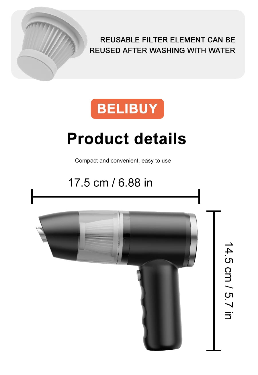 BELIBUY High Power Portable Vacuum Cleaner