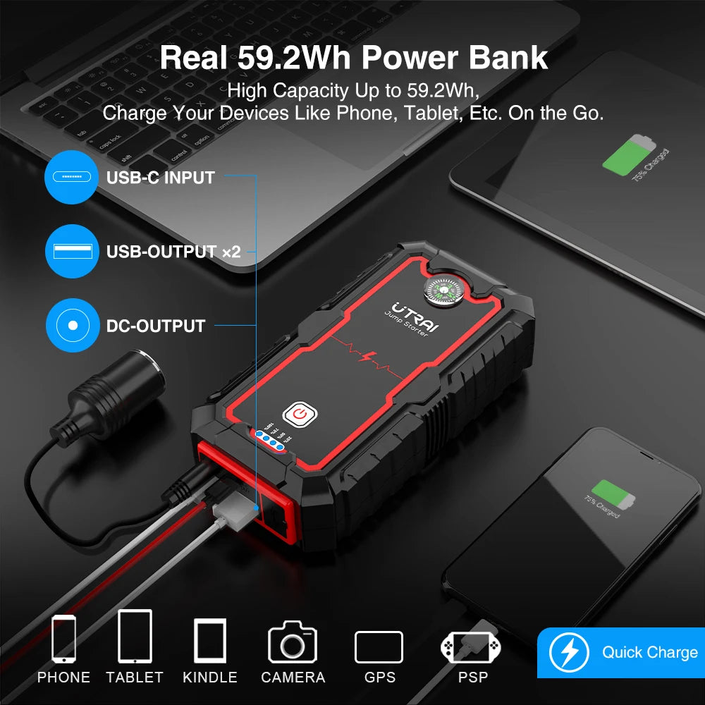 UTRAI 2000A Car Jump Starter Power Bank